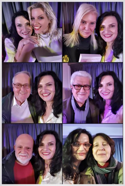 Η συγγραφέας Γεωργία Κακαλοπούλου με παρευρισκόμενους  της παρουσίασης του βιβλίου «ΠΟΡΦΥΡΟ ΠΕΛΑΓΟΣ»